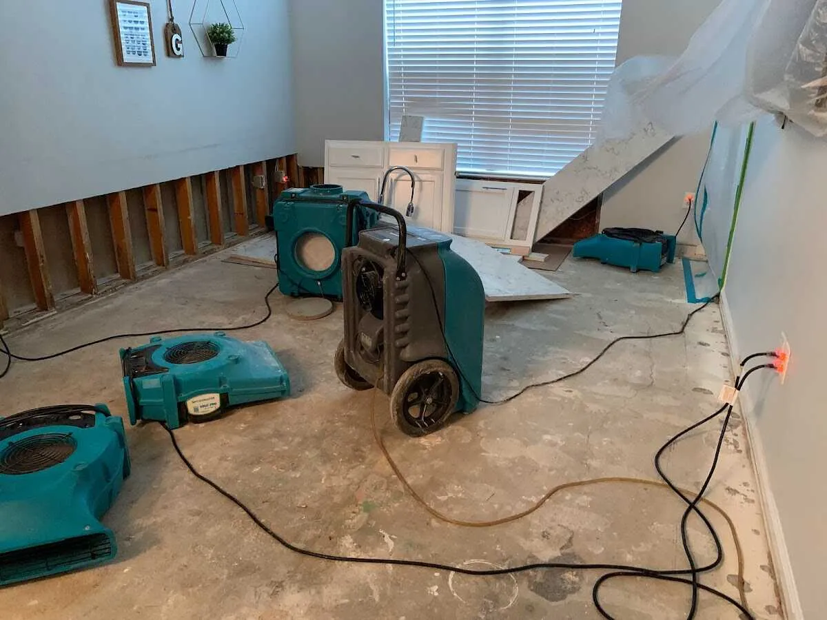 Dehumidifier in flood-cut room for Water Extraction & Removal in Nicholasville